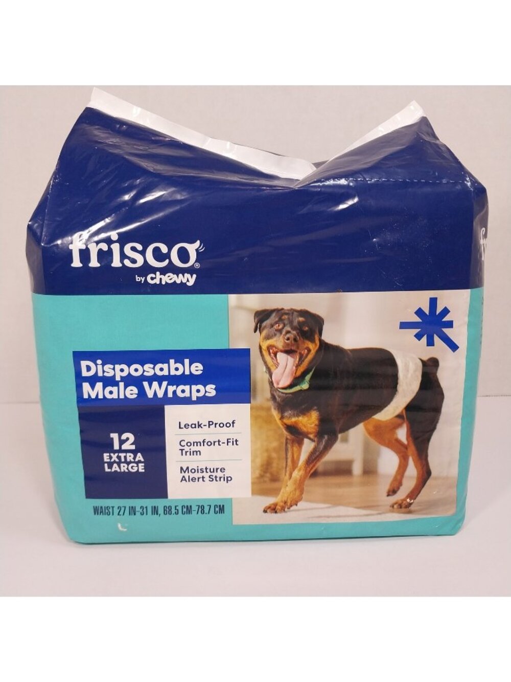 Frisco by Chewy 12ct XL Disposable Male Wraps Belly Bands Diapers Fits 27"-31"